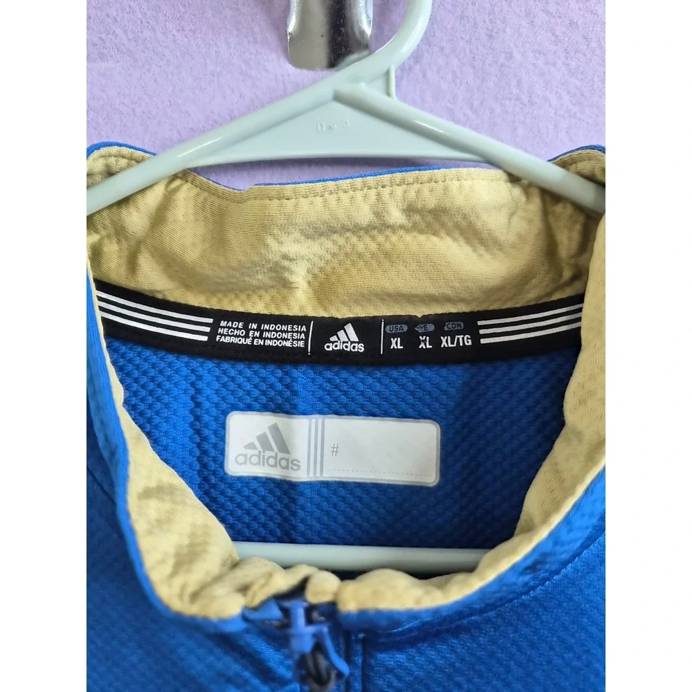 UCLA Bruins Jacket Men XL Blue Adidas NCAA Quarter Zip Performance Athletic Wear